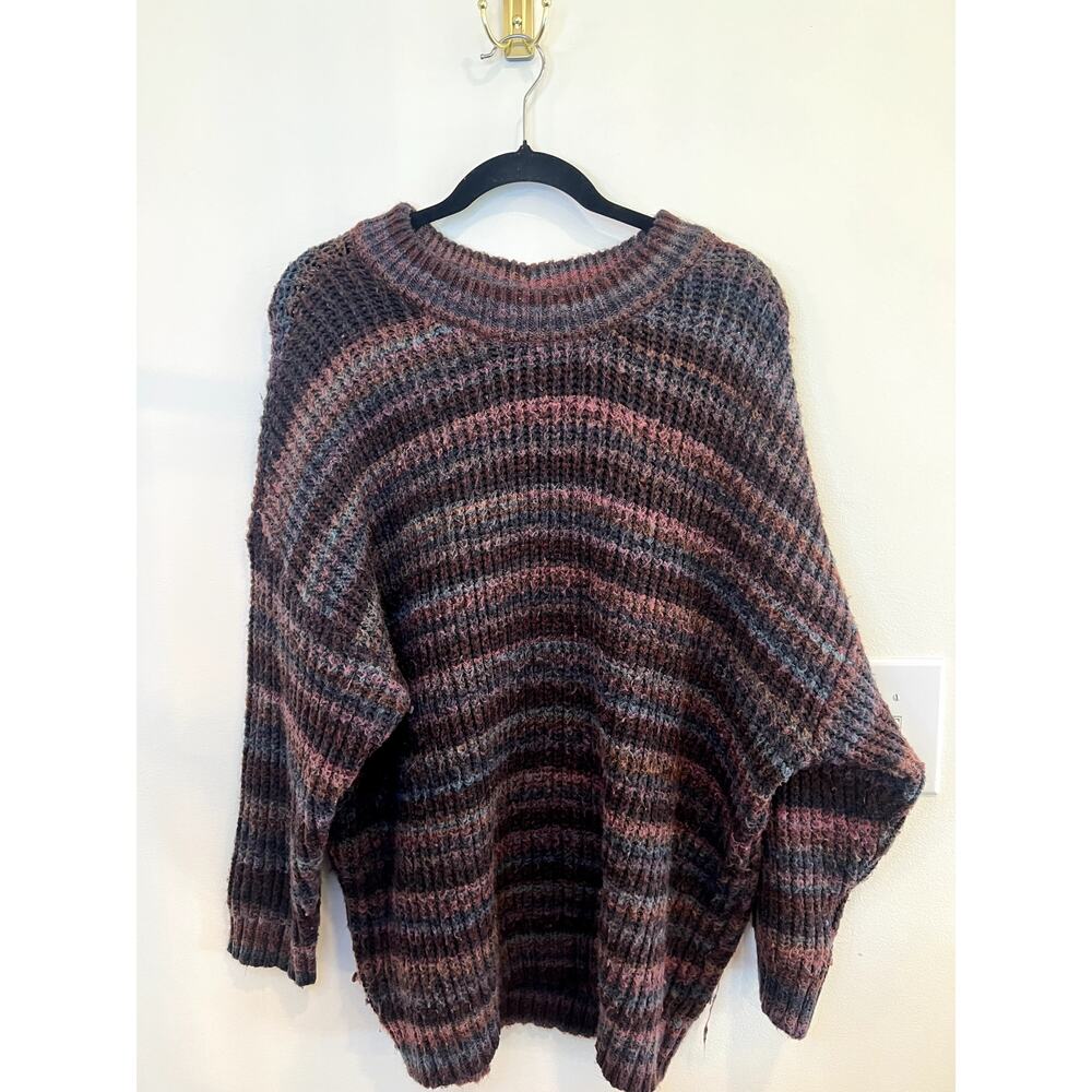 a.n.a Chunky Knit Oversized Sweater Multicolor Striped Boho Cozy 0X